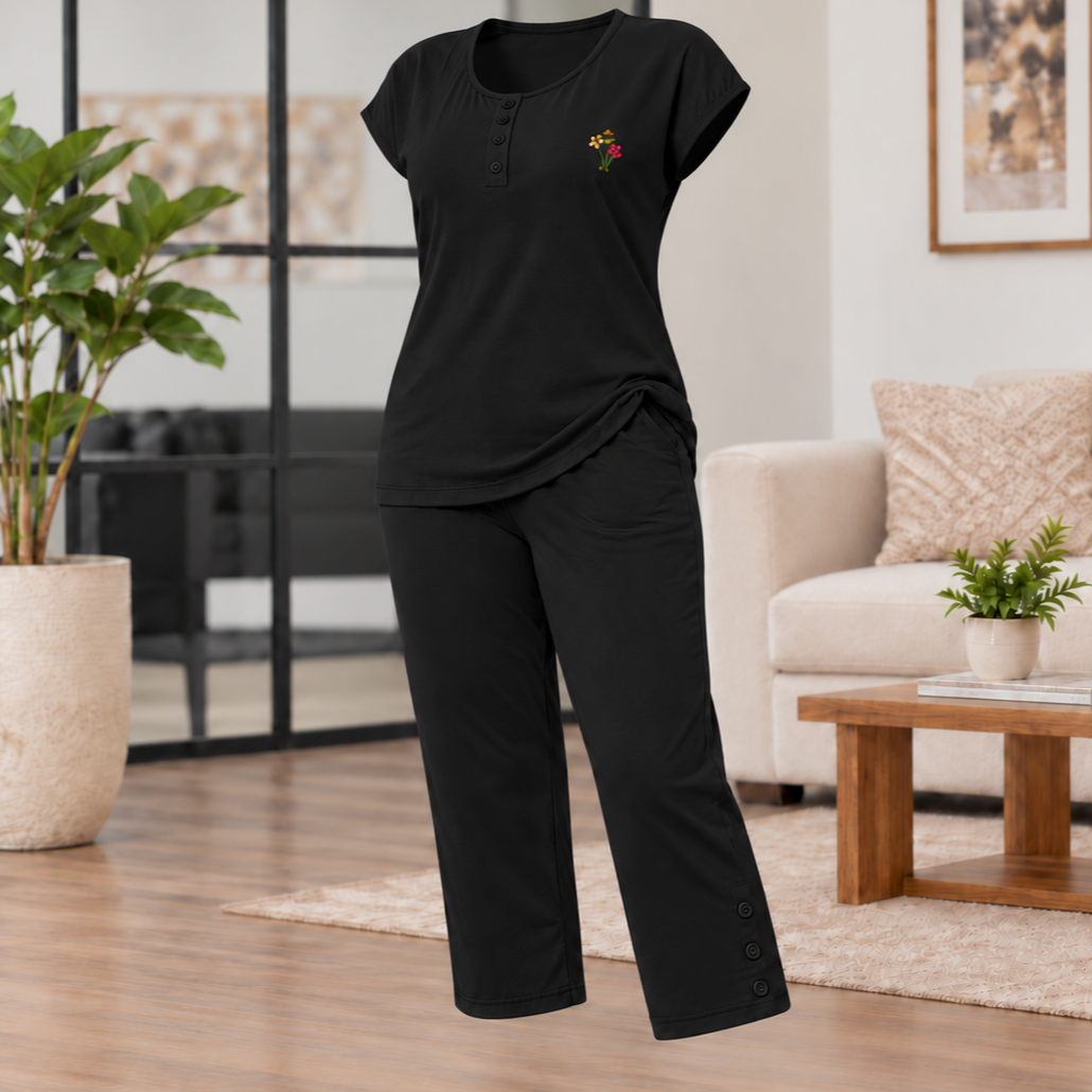 ست راحتی تاپ شلوارک - مشکی